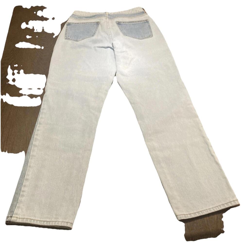Pacsun Mom Jeans Size 24 Patchwork Denim High Rise 90s Pockets 100% Cotton Blue - Picture 2 of 7
